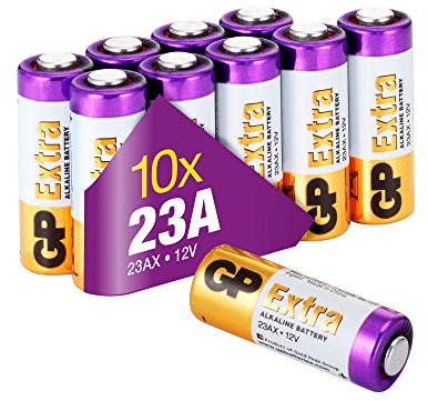 23A 12V - Set da 10 Batterie | GP Extra | Pile Alcaline Specialistiche MN21 / A23 / 23AE / 23 A da 12 Volt - Lunga Durata