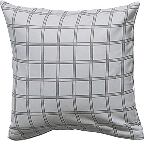 Erwin Müller Flanell Kuschel-Kissenbezug, Kissenhülle Karo grau Größe 40x40 cm - für kalte Nächte, flauschig weich, temperaturausgleichend, mit Reißverschluss