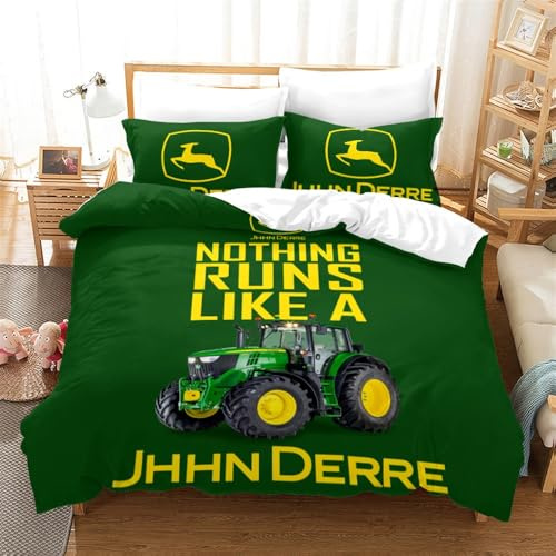 ZKDT Tractor Bed Linen Set, Children's Bed Linen, Soft and Comfortable, Microfibre Duvet Covers