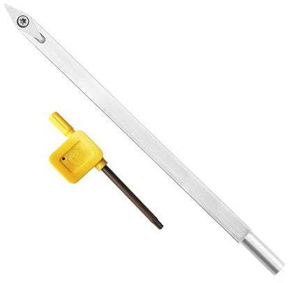 Outil de tournage de bois en carbure - Lame de burin à bois - Poignée en aluminium - Pour machine de tour à bois (F: pointe en arc (28 mm)