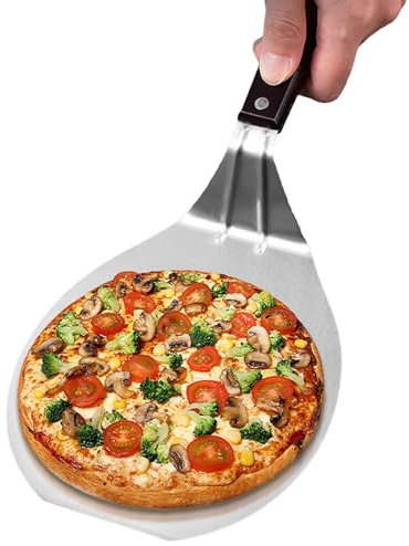Cáscara de pizza de metal,Paleta de pizza de metal,Cáscara giratoria ligera para pizza | Cáscara de pizza ligera de acero inoxidable, accesorios para horno de pizza, para girar la cáscara, pan, pastel