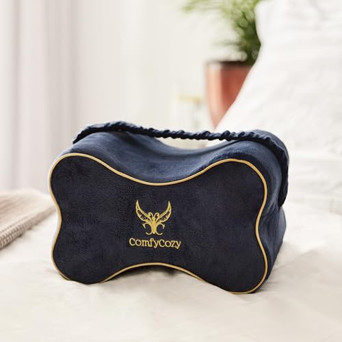 ComfyCozy Luxury Knee Pillow, Pain Relief Memory Foam Support for Lower Back, Hip, Leg, Knees, Sciatica, Ergonomic Orthopedic, Pregnancy & Side Sleepers Cushion, Navy