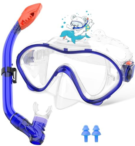 Sporzin Taucherbrille Kinder Schnorchelset Kinder für 4,5,6,8,10 bis12 Jahre, Anti-Fog Technologie Weiche Silikondichtung, Perfekt für Schwimmen und Schnorcheln im Pool Meer