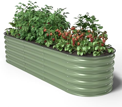 UNIGARDIA Bancal de Metal 195 x 60 x 43 cm – Kit Modular 6 en 1 – bancal Elevado Inoxidable para jardín de Acero Zn-Al-MG Vida útil mínima de 20 años – 43 cm de Alto, huerto Verde
