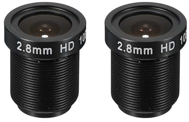 PATIKIL 2.8mm CCTV Camera Lens, F2.5 FPV Security Camera Lens 2MP 1080P Super Clear Camera Lens 128° Wide Angle Lens M12 Threaded Dia for IP Camera Panoramic, 2 Pack