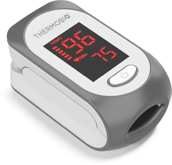 Thermobio Pulsossimetro da Dito SPA30, Monitor di Saturazione di Ossigeno nel Sangue, Saturimetro a Lettura Rapida SpO2 con Schermo OLED Chiaro