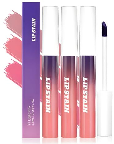 Set de 3 delineadores de labios peel off, delineador de labios peel off con acabado mate, sets de pintalabios líquidos resistentes al agua y de larga duración, tinte para labios altamente pigmentado