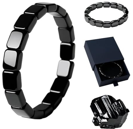 Hemios - Pulsera de hematita para hombre, regalo para papá, marido, novio, restaura la confianza, reaviva la energía masculina, joyería de regalo inspiradora, Universal, hematita
