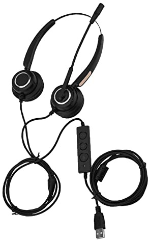 OPSDKVKS Cuffie USB per call center con microfono, cuffie professionali con cancellazione del rumore, cuffie da ufficio comode e leggere con volume regolabile e funzione silenziosa, per