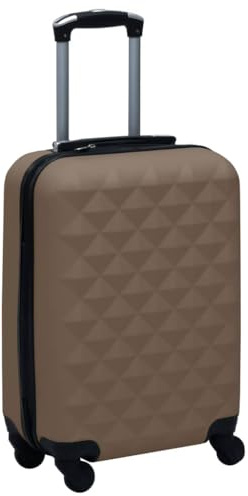 Mangloder - Maleta rígida de viaje con ruedas y asa telescópica para vacaciones, negocios y viajes en avión, marrón, 1, Carro rígido con ruedas giratorias