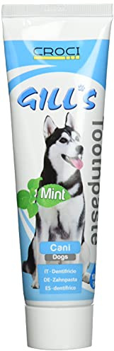 Croci Gill's - Toothpaste for dogs with mint, for cleaning and oral hygiene of dogs, prevents bad breath, 100g