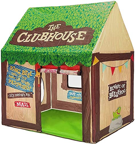 SweHouse Playhouse for Kids Indoor, Kids Play Tent, Toys for Boys and Girls Children Clubhouse Tent with Roll-up Door and Windows