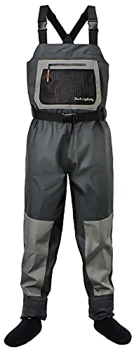 Dark Lightning Atmungsaktive isolierte Wathose, perfekt für 4 Jahreszeiten, zum Fliegenfischen, für Damen und Herren