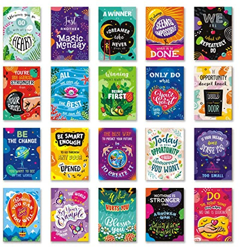 Artmedia Lot de cartes postales positives, affiches inspirantes d'affirmation, cartes de vœux pour anniversaires