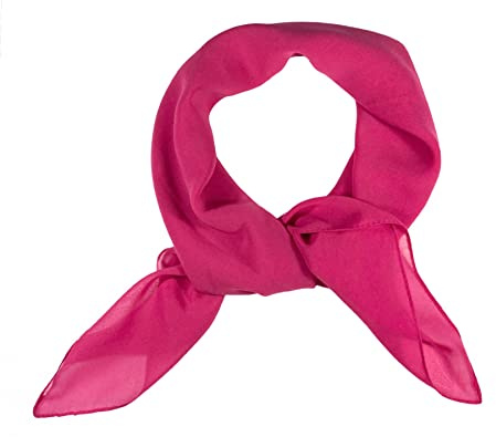 WESTEND CHOICE Square Chiffon Scarves Women Plain Neck Scarf 50s Retro lightweight Bandana Wrap Square women's scarves 65 x 65 cm