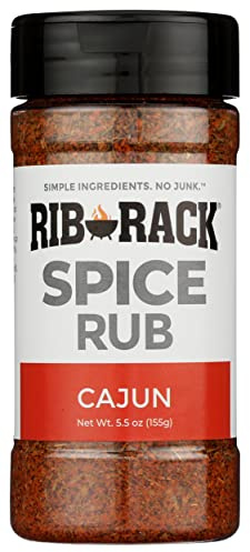 Rib Rack Cajun Rub Dry Spice, All Natural, No Junk, 5.5 Ounces (Pack Of 6)