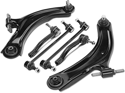 Frankberg 2x Control Arm 2x Tie Rod End 2x Stabiliser Link Front Axle Compatible with Qashqai +2 I J10 JJ10E NJ10 1.5L-2.0L 2007-2013 KolE.O.S I HY 2.0L 2.5L 2008-2023 Replace# 546684CB0A