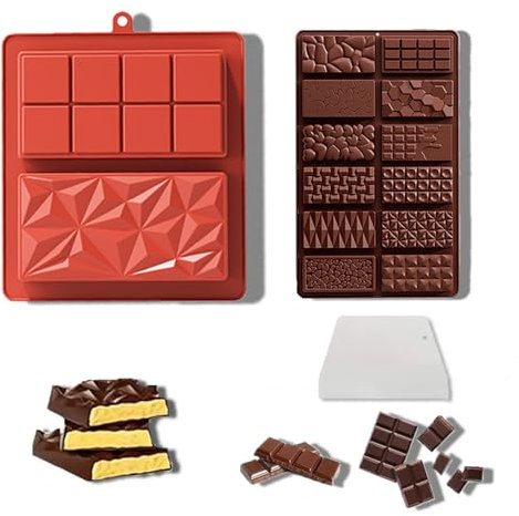 Schokoladenform Silikon Tief,2 Stück Schokoladentafel Form Dubai,Silikonform Schokoladentafel,Tiefe Schokoladenform,Tafel Schokolade Form,Schokolade Formen Silikon für Schokolade Praline