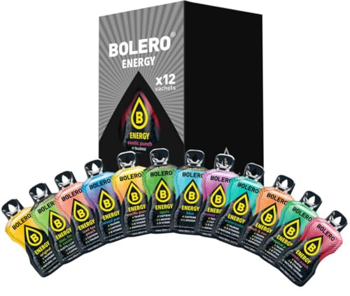Bolero Energy Mix 14g x 12 Bags | Sugar-Free Powder Drink | Vegan & Gluten-Free | For Active Lifestyles
