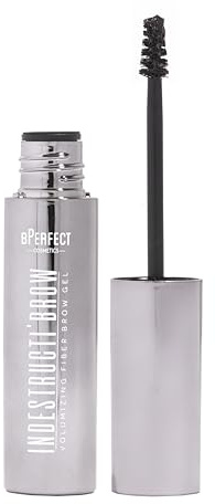 BPerfect Indestructi’Brow – Brow Fiber Gel Mascara with Sweat-Proof Microfibres for Volume, Hold & Colour – Charcoal (For Silver, Ash Brown, Dark Brown & Black Hair), 8ml
