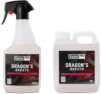 ValetPRO Dragon's Breath Iron Fallout Remover Bundle, 500ml Spray Bottle Plus 1L Refill, Professional Wheel Cleaner, 1.5L Total