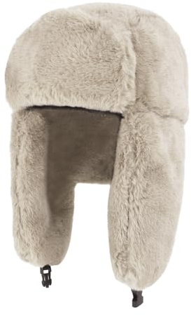 FakeFace Herren Damen Fliegermütze Warm Trappermütze Trapper Hut Wintermütze mit Ohrenklappen Winddicht Russische Mütze Fellmütze Skimütze Dicker Fleece Bombermütze Skimütze (Kunstpelz-Braun)