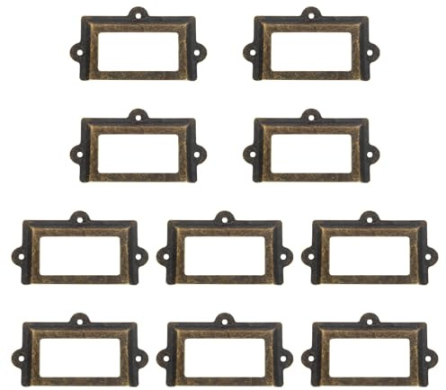 Angoily Cadres Métalliques et Design Simple Lot de 10 de Boîte à Pharmacie en Fer Style Vintage Pratique et Facile à Utiliser pour Étiquettes de Tiroirs
