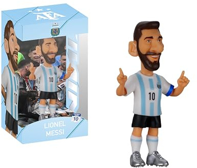 MINIX – Fotboll stjärnor miniformat – världsmästerskap – Argentina – Messi – samlarfigur 7 cm | Officiellt landslag, fotbollsfigur, visningspresent, för fotbollsfans