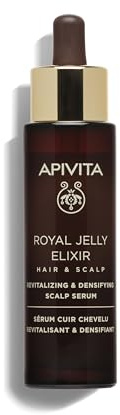 Apivita Royal Jelly Elixir Sérum revitalisant et densifiant pour cuir chevelu avec Royal Jelly-CR breveté et acides aminés naturels de soie – Il augmente la densité des cheveux, tout en renforçant les