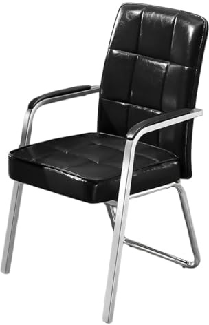 Ergonomisk receptionsstol med armstöd, metallram, stoppad väntrumsstol, bekväm besöksstol, snygg och riktbar gäststol