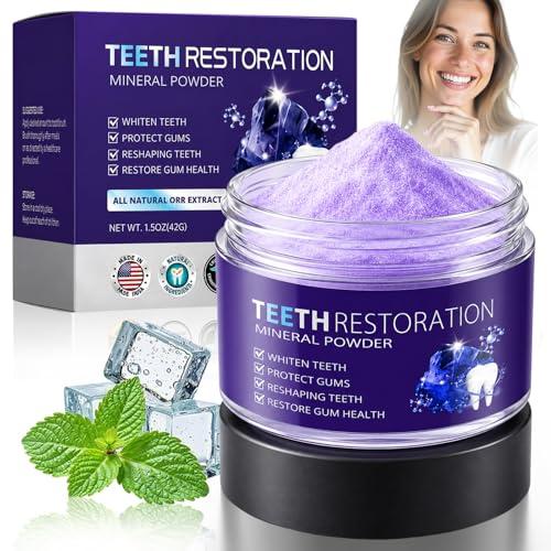 50g Polvere Sbiancante Denti Professionale, Polvere Dentale Viola, Rimuove Macchie Da Caffè E Tè, Efficace Sbiancamento Dei Denti, Per L'Alito Fresco E La Pulizia Quotidiana, Sapore Menta