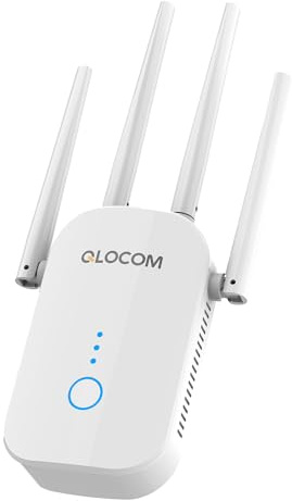 QLOCOM 2026 Nuevo Amplificador Señal WiFi 1200Mbps Repetidor WiFi, Doble Banda 5GHz y 2.4GHz Extensor WiFi con WPS, WiFi Booster Compatible con Todos los Routers