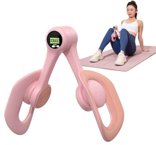 Lårtränare med displaydisk, justerbar inre lårtränare med motståndsfjäder för hemmagym, bärbar träningsutrustning för höft-, ben- och armfitness