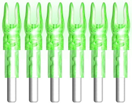 XHYCKJ 6PCS S Led Lighted Nocks for Arrows with .244 Inside Diameter,Screwdriver Included (Green)