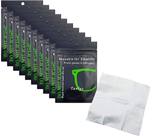 Antibeschlag-Tuch für Brillen, 10 Stück Nano Antibeschlag Tücher Wiederverwendbares Brillentuch Reinigungstuch, Anti Fog Cloth for Glasses, Displays, Bildschirme