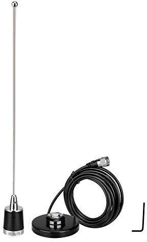 Retevis MR200 NMO bilantenn dubbelband 2 m/70 cm 144/430MHz magnetisk antenn med antennbas och RG58 koaxialkabel kompatibel med Retevis RT95 ICOM Kenwood Yaesu TYT amatörradio