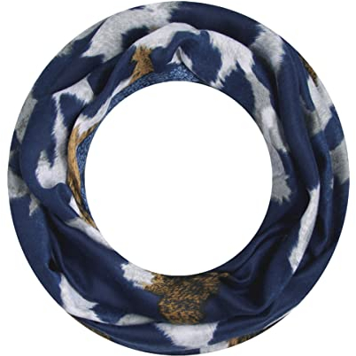 Majea Loop Schal Damen Schlauchschal Halstuch schmaler Loopschal (880050) (blau 3), Einheitsgröße