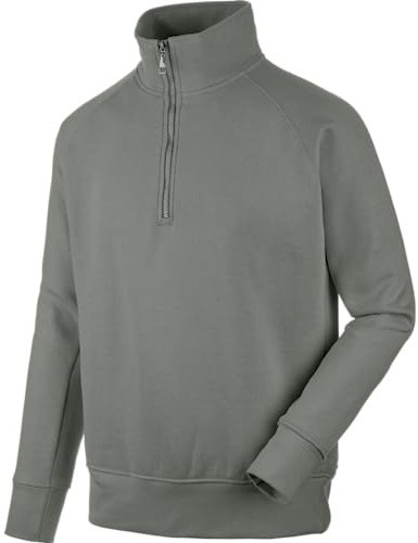 WÜRTH MODYF Arbeitstroyer Job+ – weicher Pullover mit Stehkragen und Viertel-Reißverschluss – perfekt für Handwerk, Werkstatt, Arbeiten im Freien Smoke – Größe 5XL