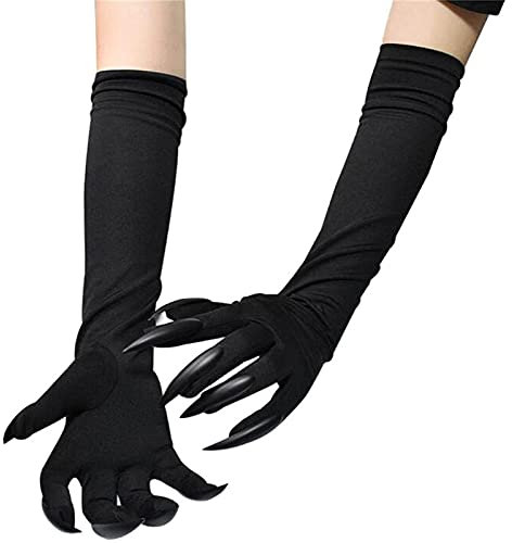 MISOYER sorcière - Gants d'ongles d'halloween,Ongles Longs Griffes Fantôme Patte Sorcière Diable Patte Main Couvre Déguisement Cosplay Performance Prop