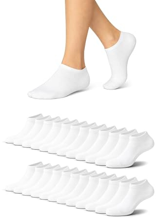 Basic Treasure Lot de 12 Paires Socquettes Sport Unisexes, Noir/Blanc/Gris | Coton Doux et Respirant, Matière Extensible qui Garde sa Forme, Design Sobre et Discret