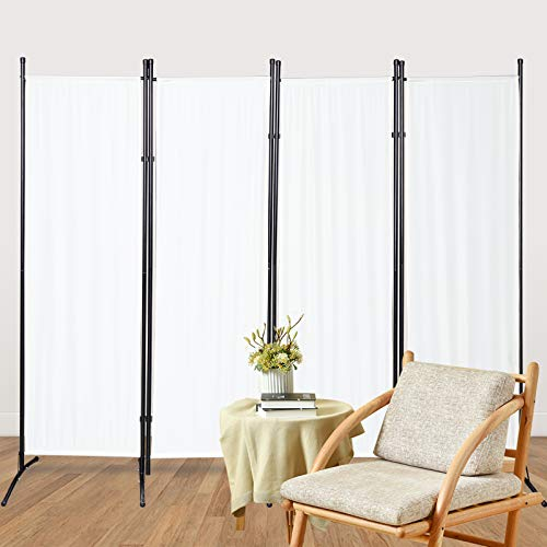 Joparri Paravento 200 cm x 170 cm, Divisorio in 4 pezzi, pieghevole, autoportante, protezione per la privacy, separé interno, per uffici, camere da letto (Beige)