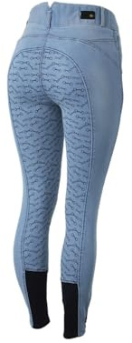 NETPROSHOP Jeans Reithose Chiara Damen mit Silikon Vollbesatz Gr. 34-44, Damengroesse:40, Farbe:Jeansblau