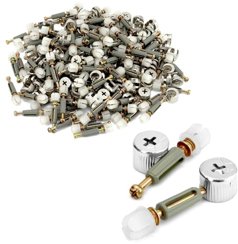 QWORK® Kit di connessione per mobili, 100 Piezas Bulloni M6x40mm con Dadi a Cilindro Ø15mm per Fissaggio di Cassetti per Mobili