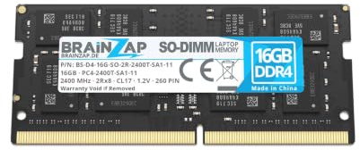 BRAINZAP 16GB DDR4 2400MHz PC4-2400T-SA1-11 SO-DIMM CL17 2Rx8 1.2V Unbuffered Non-ECC RAM-minne för Notebook Laptop Minnesmodul Memory