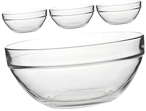 SHOWERORO Ramequins En Verre Transparents 4 Pièces Petits Bols 100 Ml Bol à Pudding Lisse Sans Couture La Cuisine Maison Polyvalent