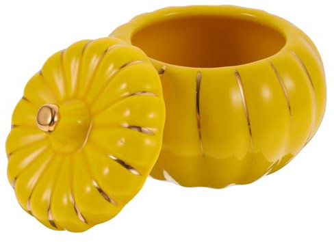 MAGICLULU Soperas con Tapa Amarilla Calabazas Cerámica Tazón De Sopa Tazón De Comida