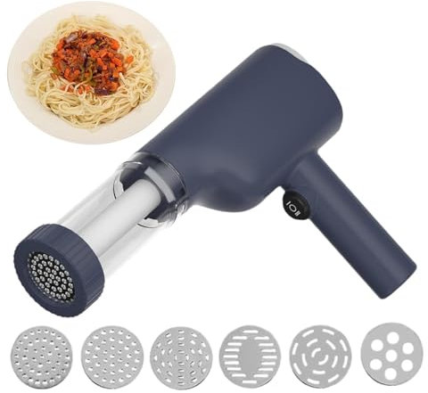 Idiyappam elettrico e macchina per pasta, pressa per pasta senza fili portatile, macchina automatica per pasta 6 in 1, utensile da cucina multiuso per Idiyappam, pasta e tagliatelle fatte