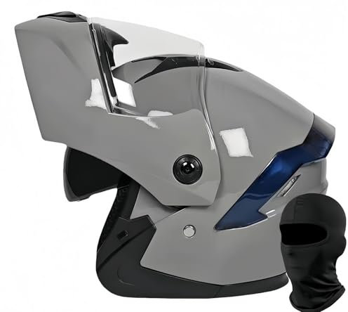 Casco Da Moto Omologato ECE, Casco Integrale Modulare Con Doppia Visiera, Calotta In ABS Rinforzata, Fodera Comfort, Uso In Tutte Le Stagioni Per Adulti, Uomini E Donne A,54-60CM