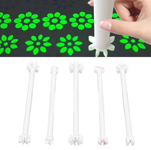Dilwe Outils de Pointillés, 5pcs Dual Se Terminait avec des Pointes de Fleurs pour la Peinture de Roche en Toile Mandala Outils pour le Bricolage sur les Ongles en Papier Tissu