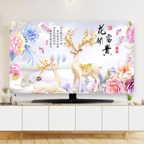 GPDNBIEU, Decoration 32-80in TV Cover Dust Proof Television Screen Protector For LCD LED Wall Mount Curved Desktop Monitor Room(C,75IN)